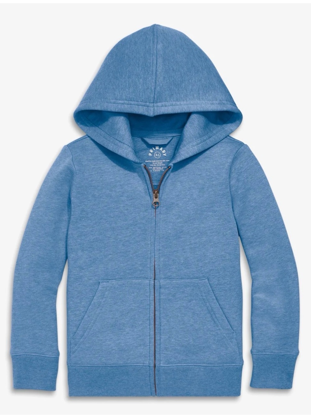 Primary Cozy Fleece Zip Hoodie Heather Blue 8-9